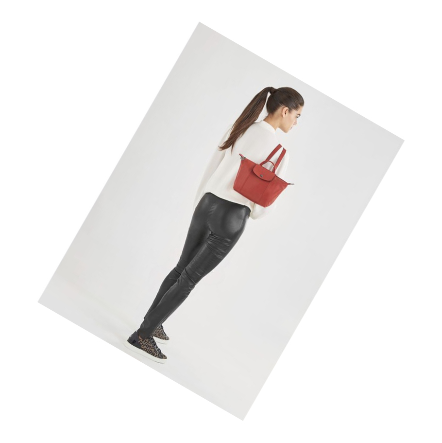 Longchamp Le Pliage Cuir Rugzak Dames Rood | NL-KU93685