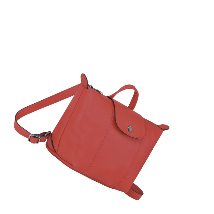 Longchamp Le Pliage Cuir Rugzak Dames Rood | NL-KU93685