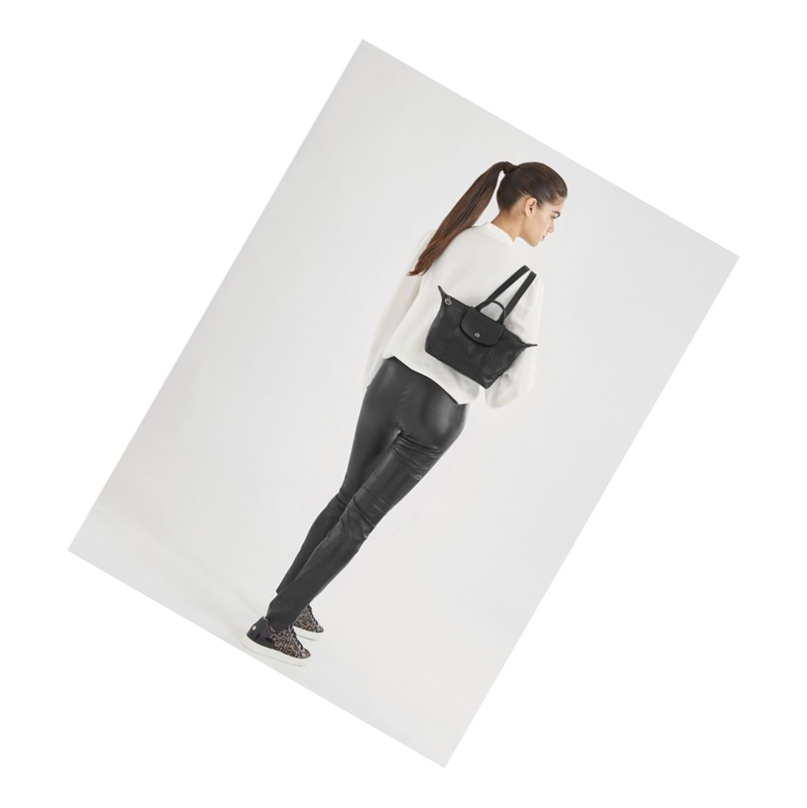 Longchamp Le Pliage Cuir Rugzak Dames Zwart | NL-AB50174