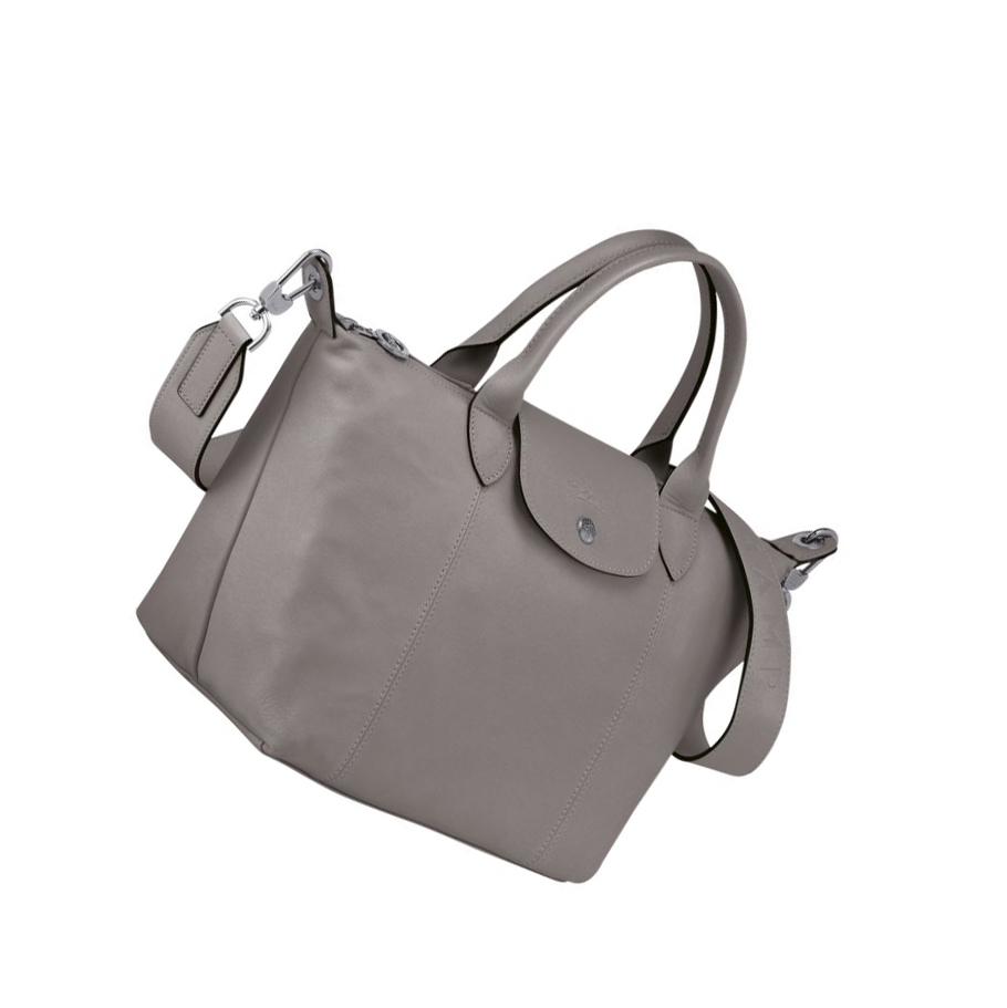 Longchamp Le Pliage Cuir S Handtas Dames Grijs | NL-EG36154