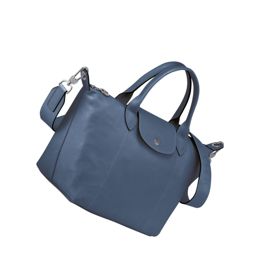 Longchamp Le Pliage Cuir S Handtas Dames Blauw | NL-FQ01789