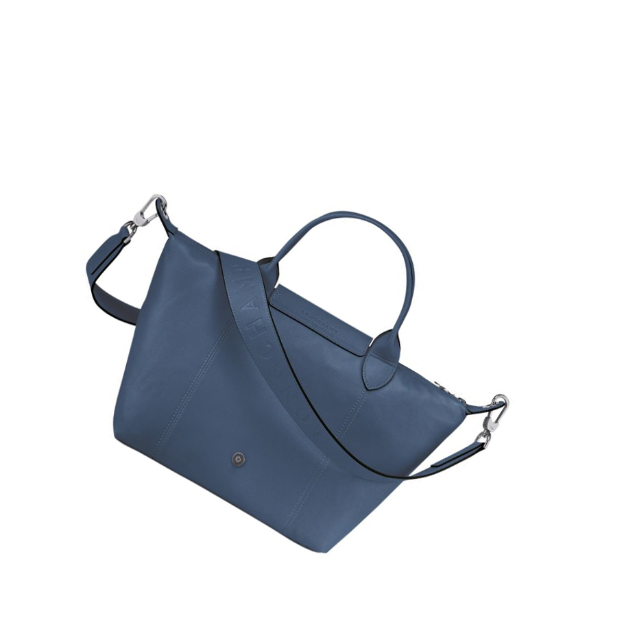 Longchamp Le Pliage Cuir S Handtas Dames Blauw | NL-FQ01789