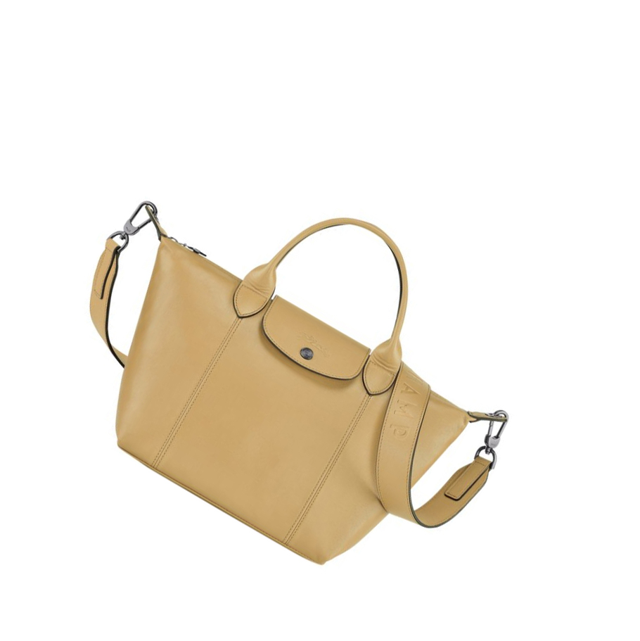 Longchamp Le Pliage Cuir S Handtas Dames Beige | NL-JX89604
