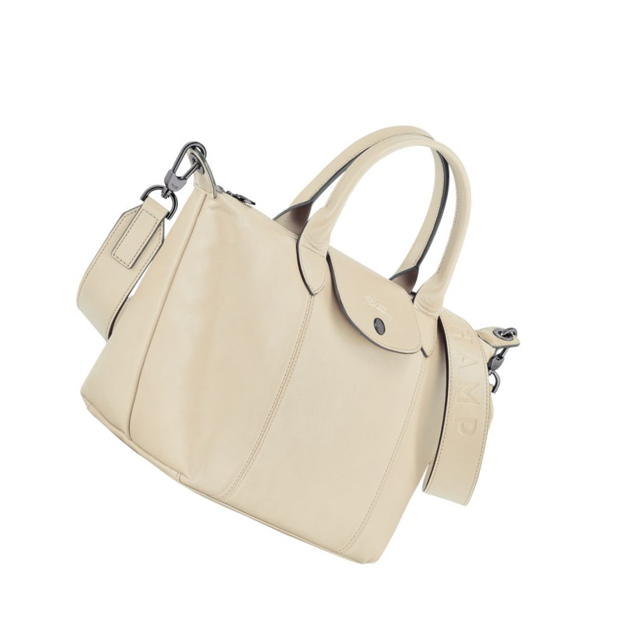 Longchamp Le Pliage Cuir S Handtas Dames Beige | NL-KF35942