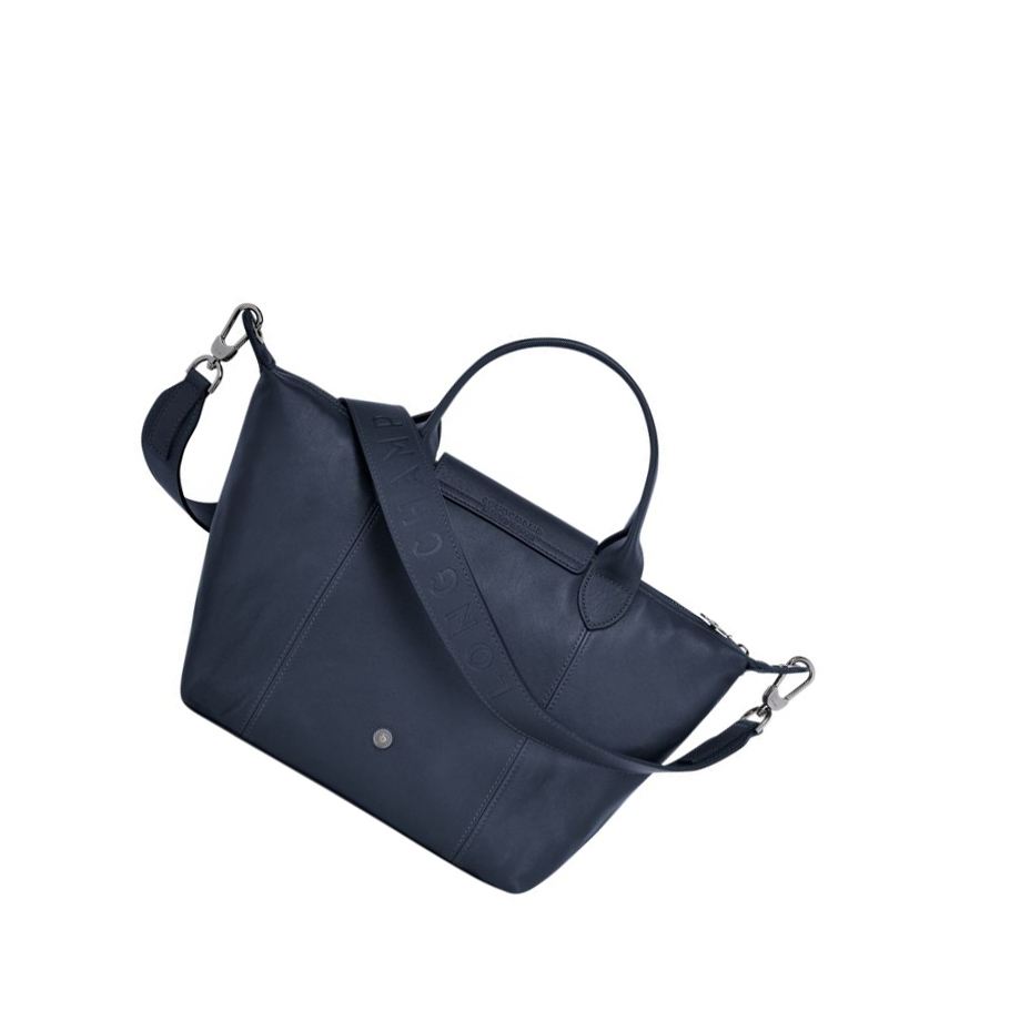 Longchamp Le Pliage Cuir S Handtas Dames Donkerblauw | NL-OB02791