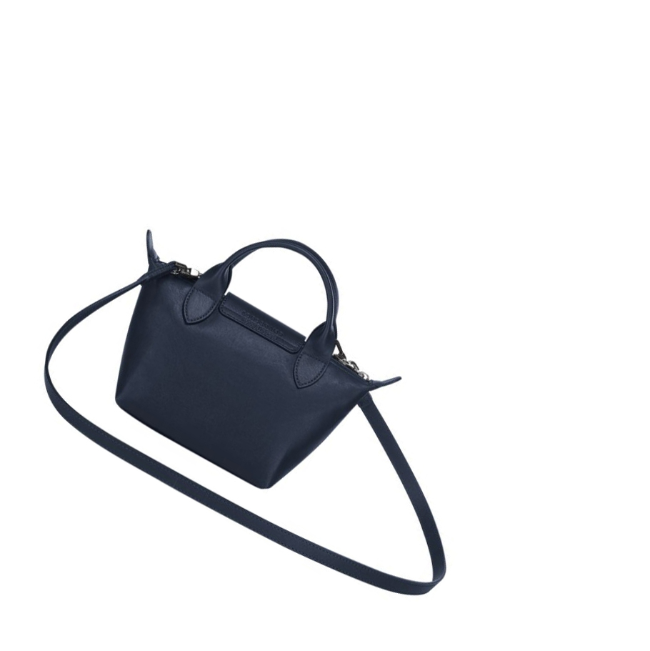 Longchamp Le Pliage Cuir XS Handtas Dames Donkerblauw | NL-BO91862