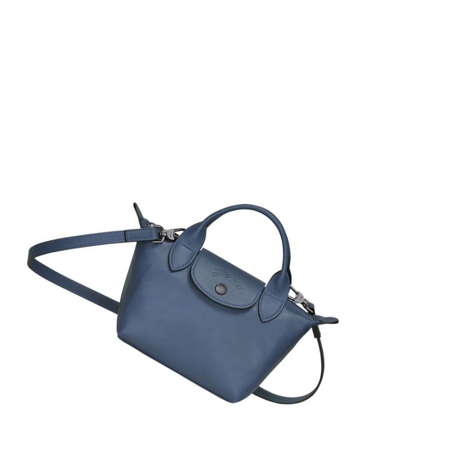 Longchamp Le Pliage Cuir XS Handtas Dames Blauw | NL-HT03862