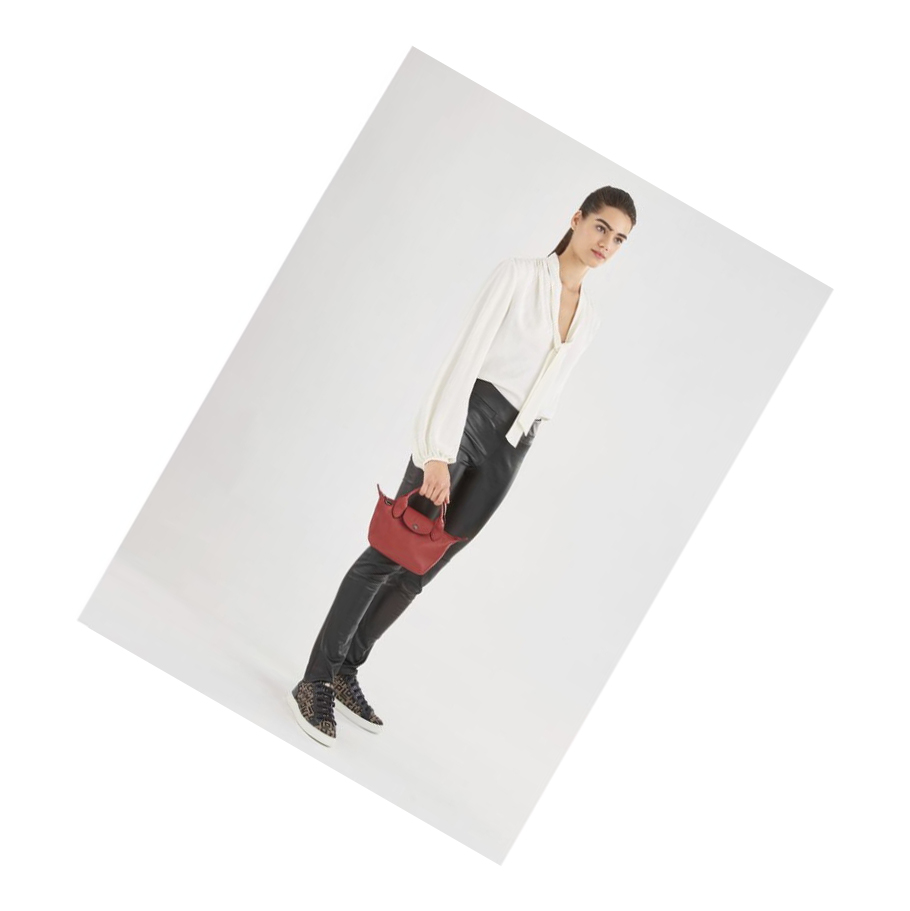 Longchamp Le Pliage Cuir XS Handtas Dames Rood | NL-TE23047