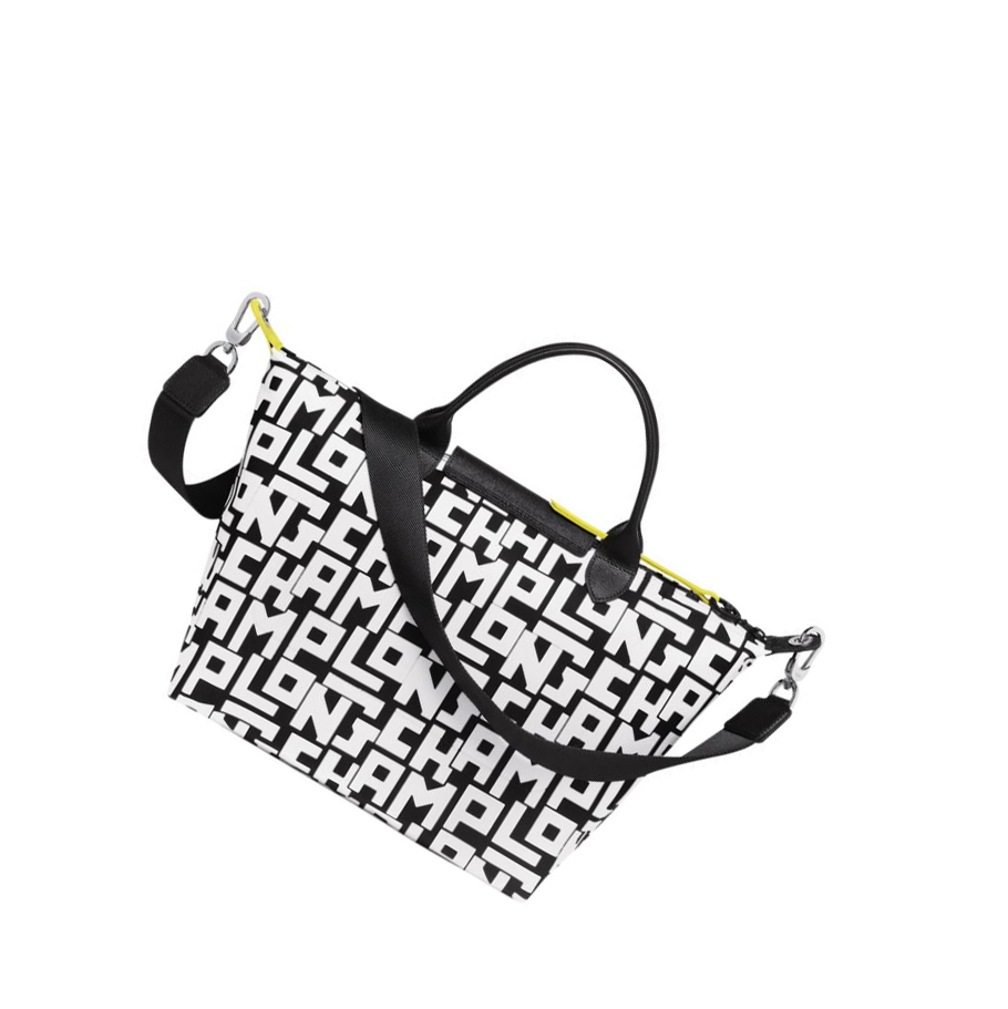 Longchamp Le Pliage Lgp M Handtas Dames Zwart Wit | NL-DC06498