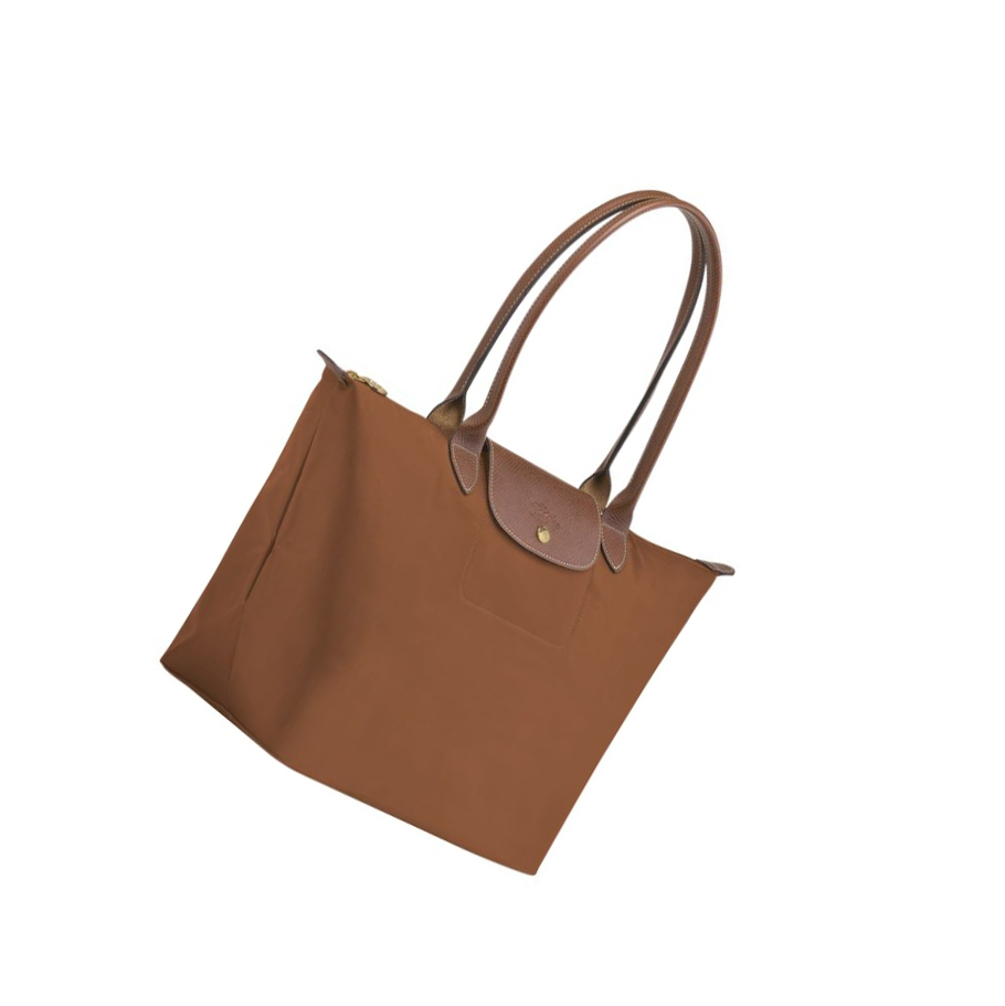 Longchamp Le Pliage Original L Schoudertassen Dames Bruin | NL-QW08721