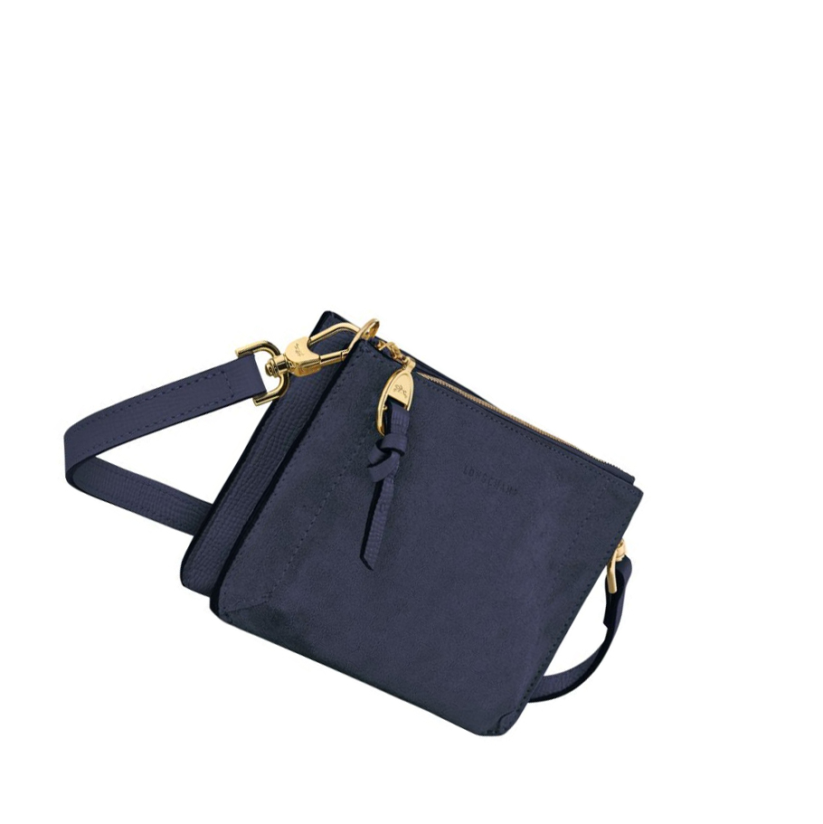 Longchamp Mailbox Soft Rits Rond Portemonnee Dames Donkerblauw | NL-NR02159