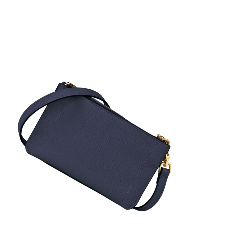 Longchamp Mailbox Soft Rits Rond Portemonnee Dames Donkerblauw | NL-NR02159