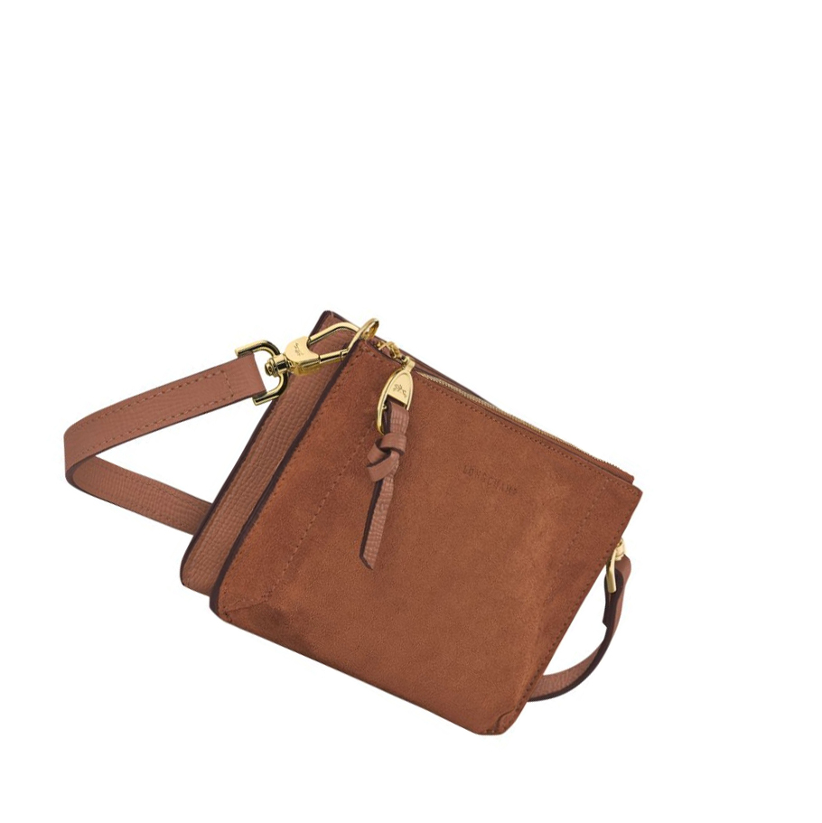Longchamp Mailbox Soft Rits Rond Portemonnee Dames Bruin | NL-QI31596