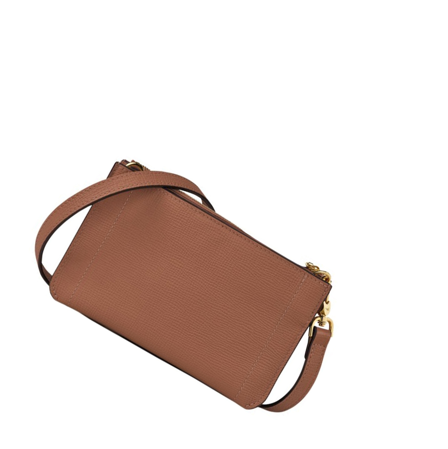 Longchamp Mailbox Soft Rits Rond Portemonnee Dames Bruin | NL-QI31596