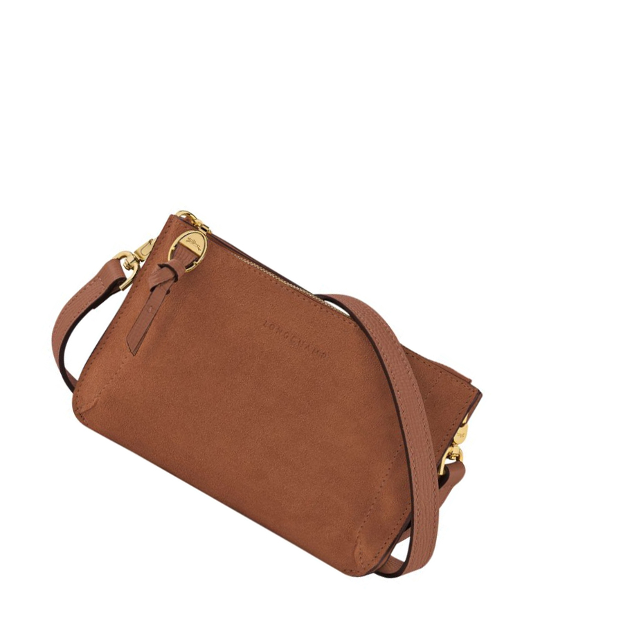 Longchamp Mailbox Soft Rits Rond Portemonnee Dames Bruin | NL-QI31596