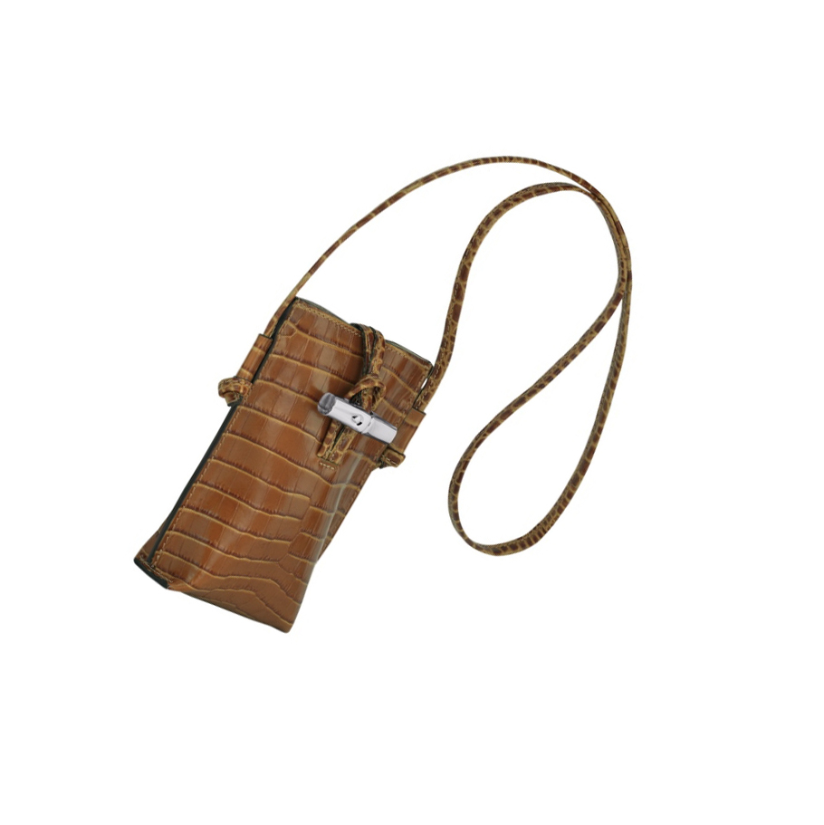 Longchamp Roseau Croco Hoesje Dames Beige | NL-JG69143