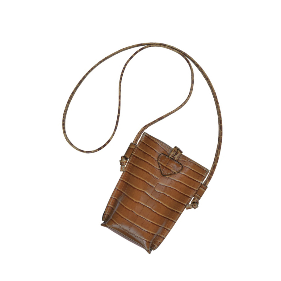 Longchamp Roseau Croco Hoesje Dames Beige | NL-JG69143