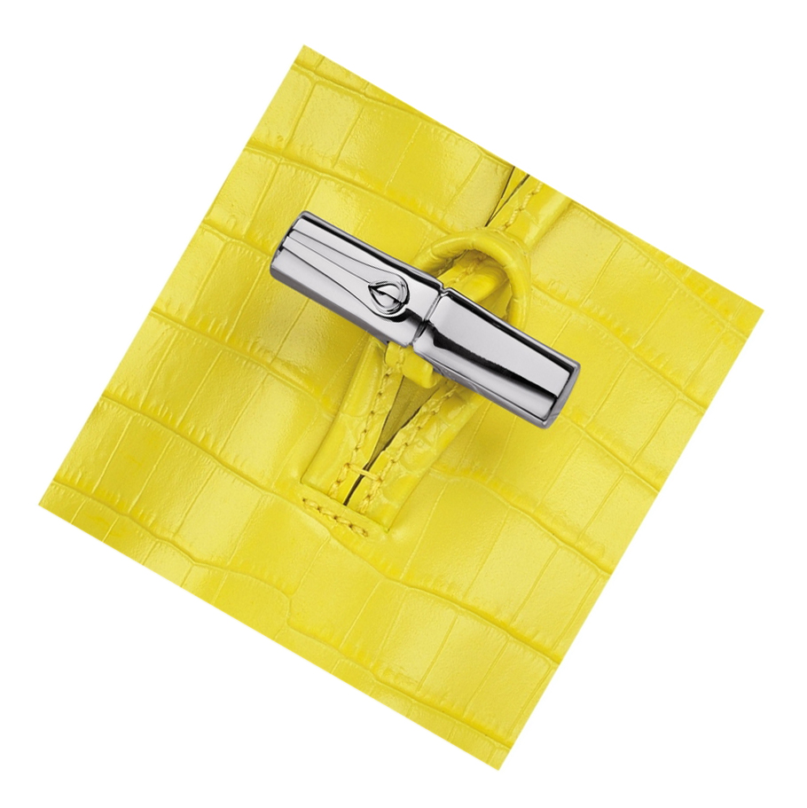Longchamp Roseau Croco Hoesje Dames Geel | NL-BU32470