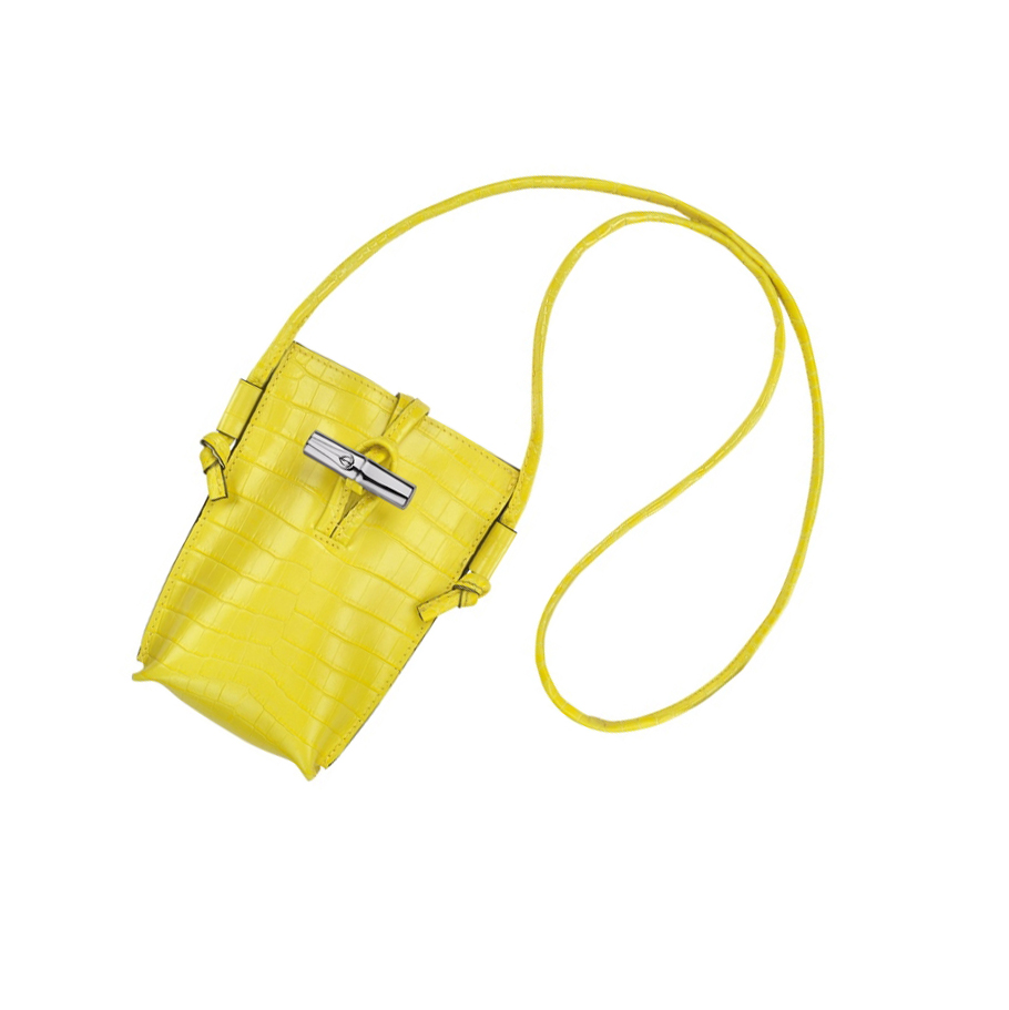 Longchamp Roseau Croco Hoesje Dames Geel | NL-BU32470