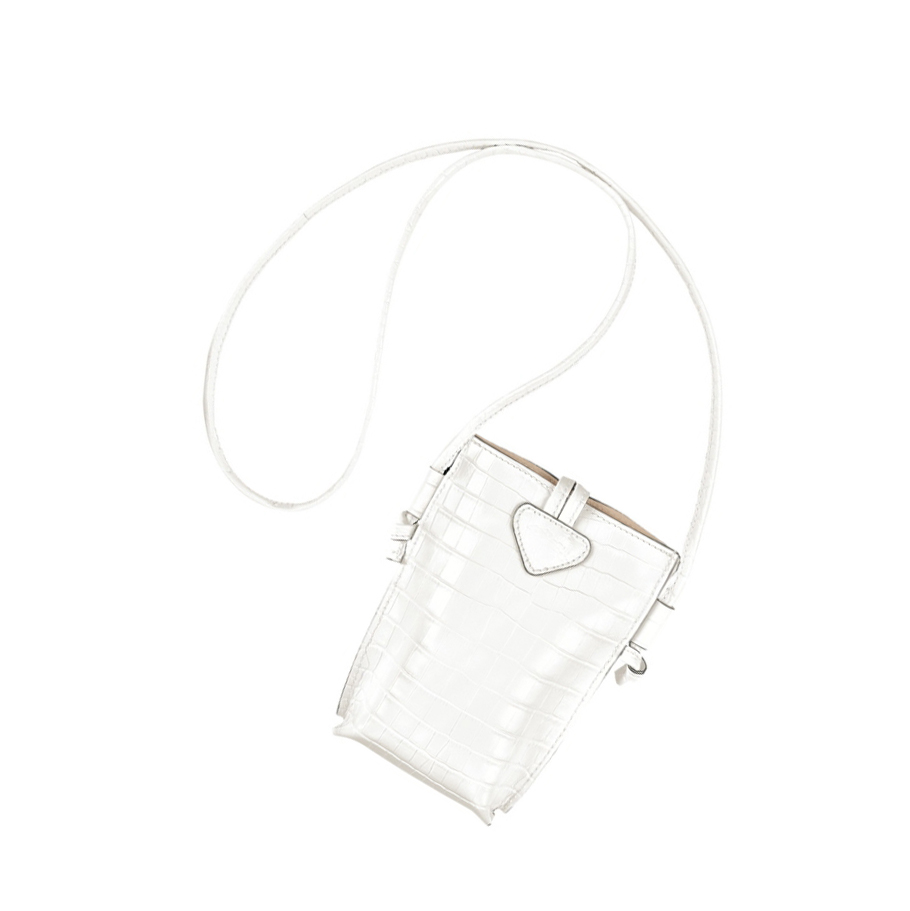 Longchamp Roseau Croco Hoesje Dames Wit | NL-OS18072