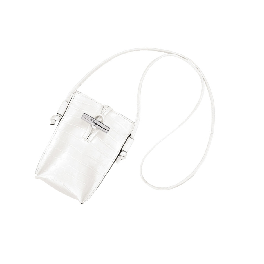 Longchamp Roseau Croco Hoesje Dames Wit | NL-OS18072
