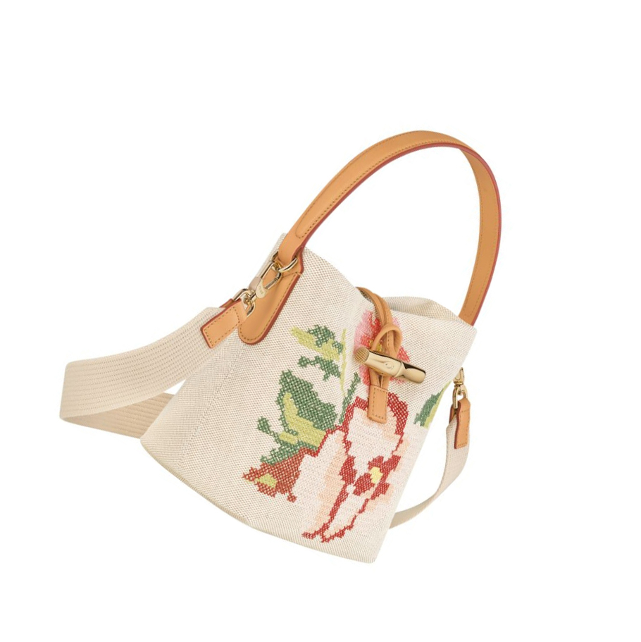 Longchamp Roseau Essential Fleurs S Handtas Dames Roze | NL-UY70326