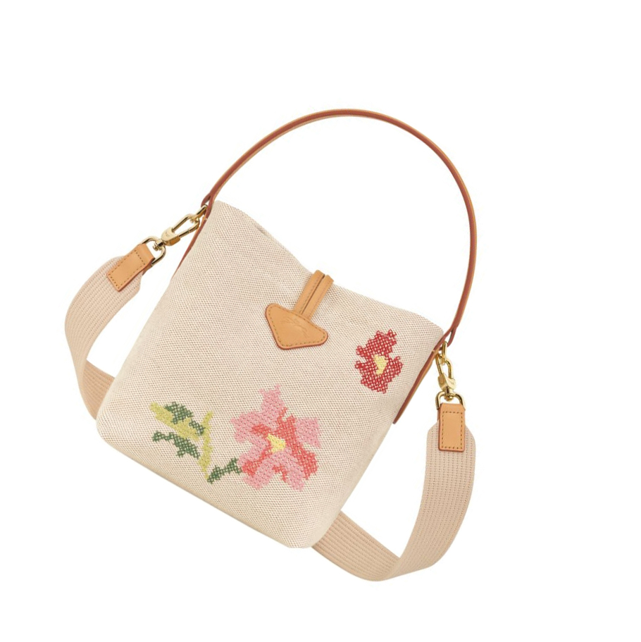 Longchamp Roseau Essential Fleurs S Handtas Dames Roze | NL-UY70326
