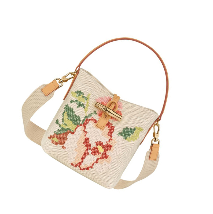 Longchamp Roseau Essential Fleurs S Handtas Dames Roze | NL-UY70326