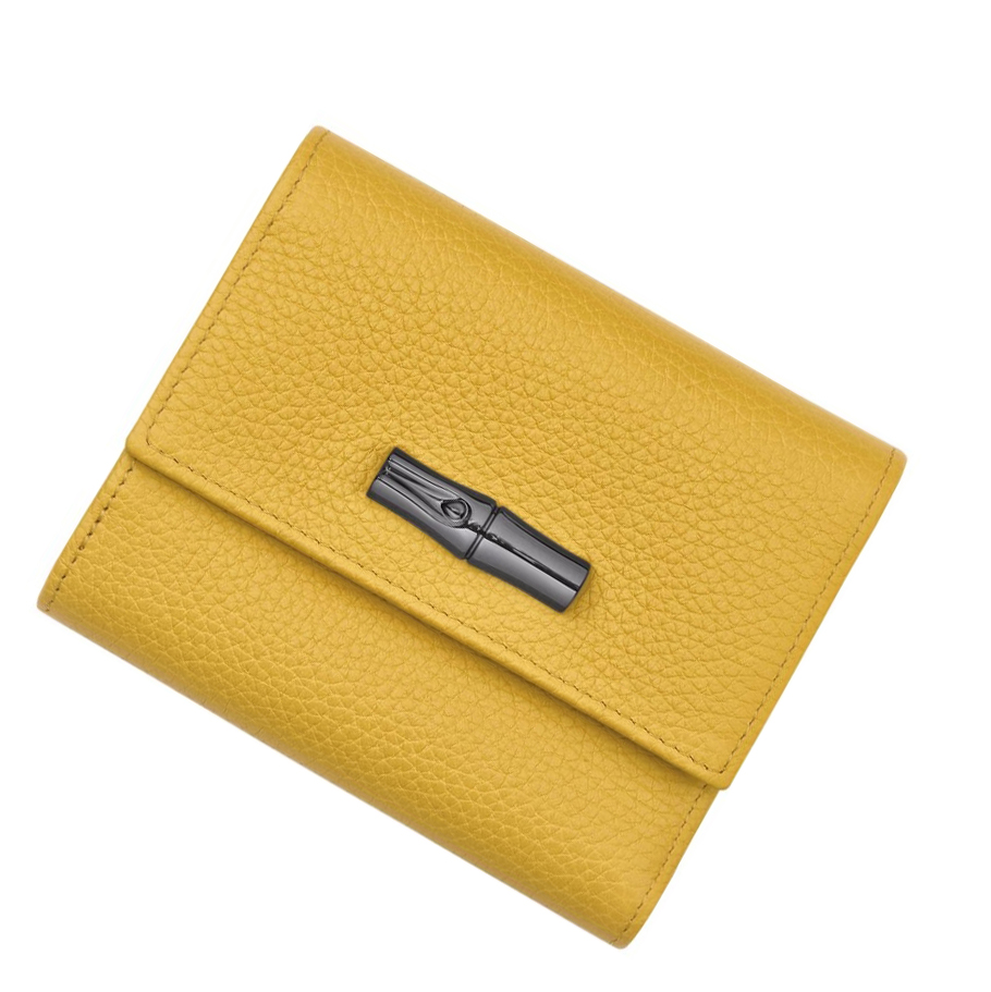 Longchamp Roseau Essential Portefeuille Dames Geel | NL-CZ34019