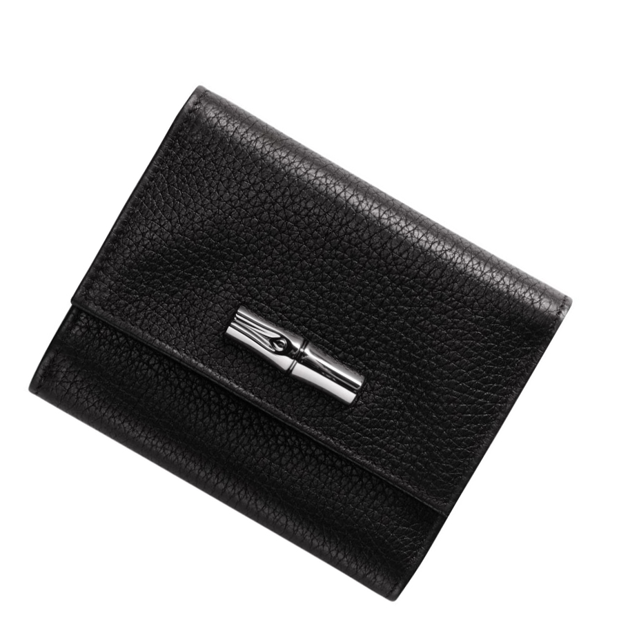 Longchamp Roseau Essential Portefeuille Dames Zwart | NL-KW16738