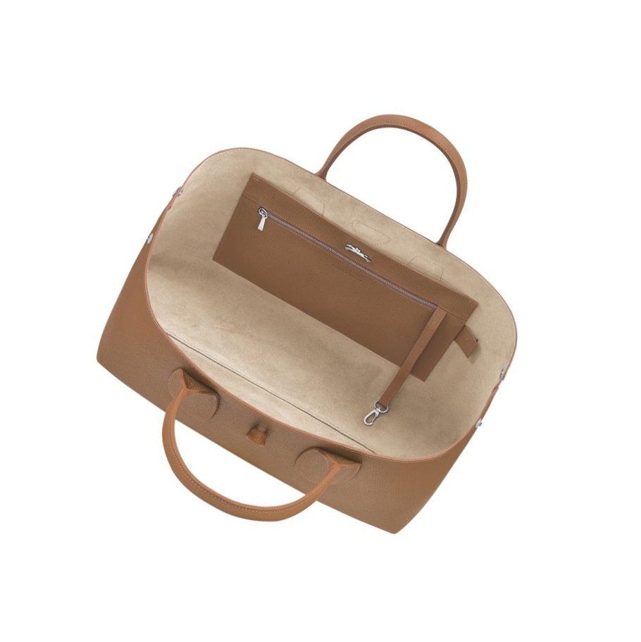 Longchamp Roseau L Handtas Dames Beige | NL-DM69123