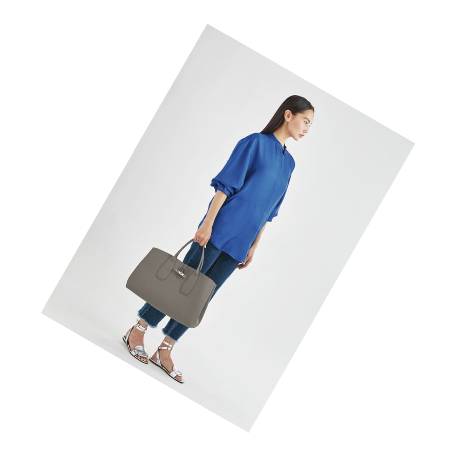 Longchamp Roseau L Handtas Dames Grijs | NL-GX43051