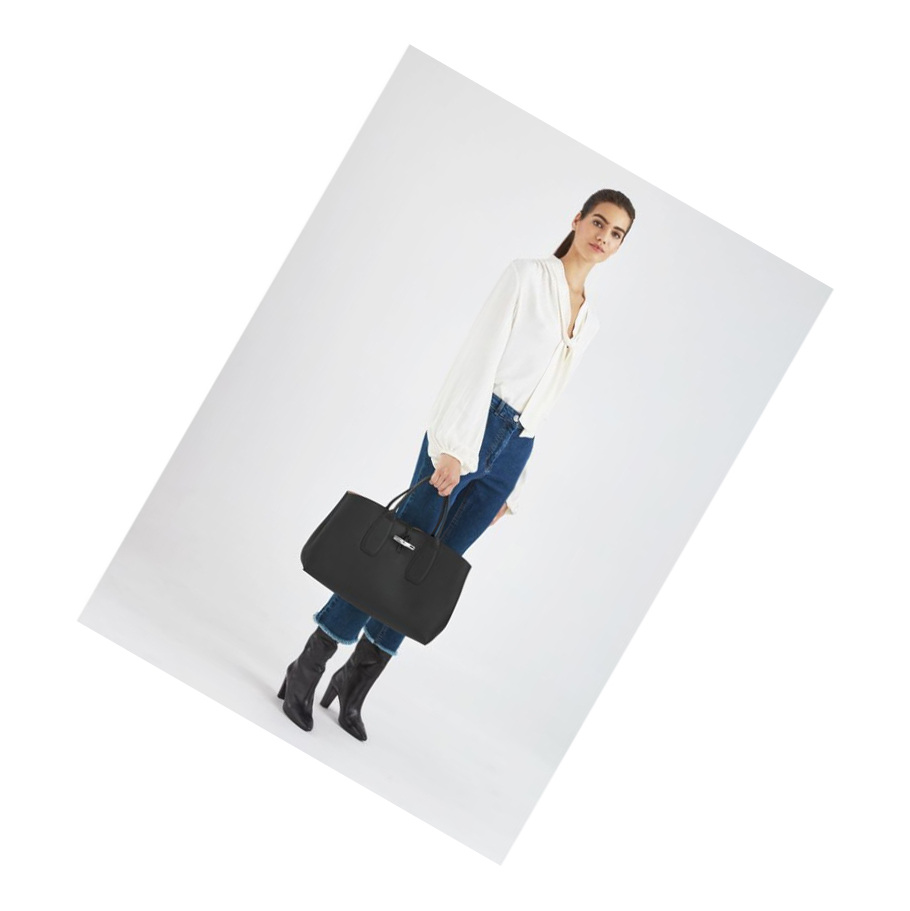 Longchamp Roseau L Handtas Dames Zwart | NL-BC27305