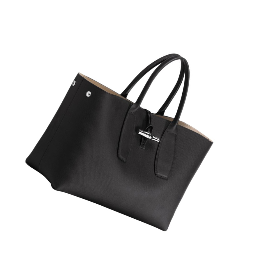 Longchamp Roseau L Handtas Dames Zwart | NL-BC27305
