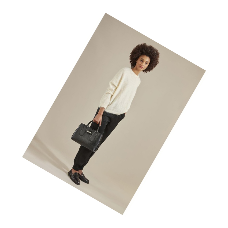 Longchamp Roseau M Handtas Dames Zwart | NL-ZD40158