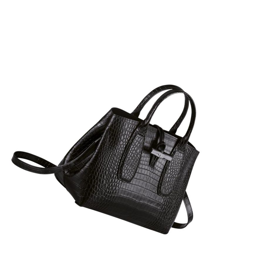 Longchamp Roseau M Handtas Dames Zwart | NL-ZD40158