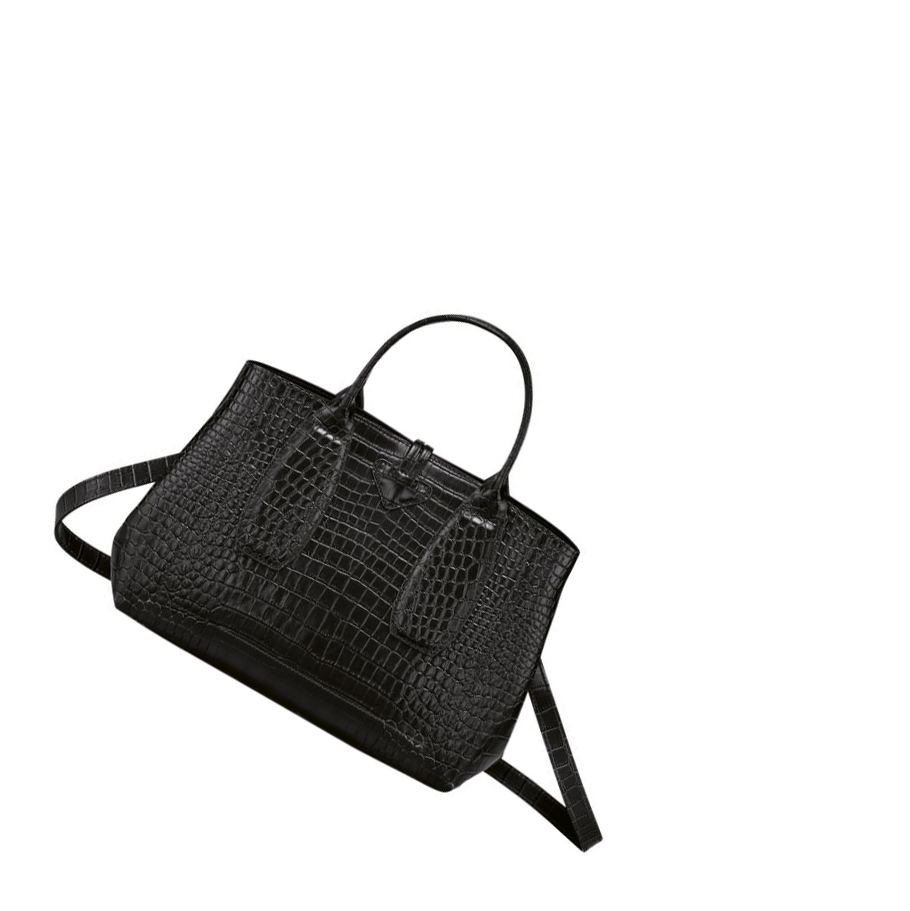 Longchamp Roseau M Handtas Dames Zwart | NL-ZD40158