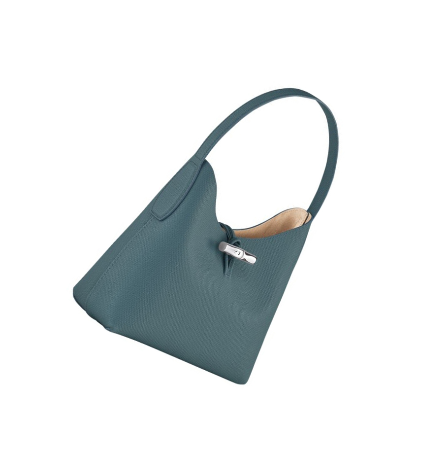 Longchamp Roseau M Schoudertassen Dames Blauw | NL-GQ58073