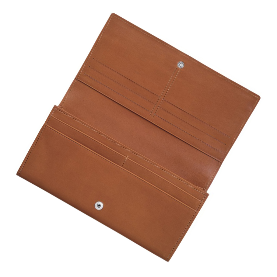 Longchamp Roseau Portefeuille Dames Bruin | NL-XU42309