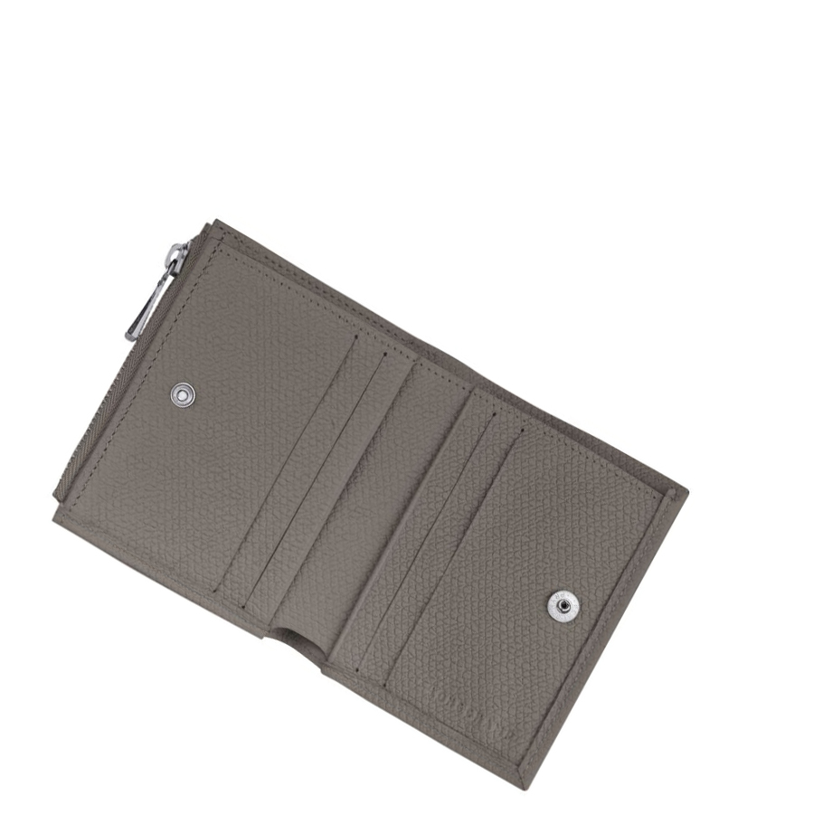 Longchamp Roseau Portefeuille Dames Grijs | NL-IR15349
