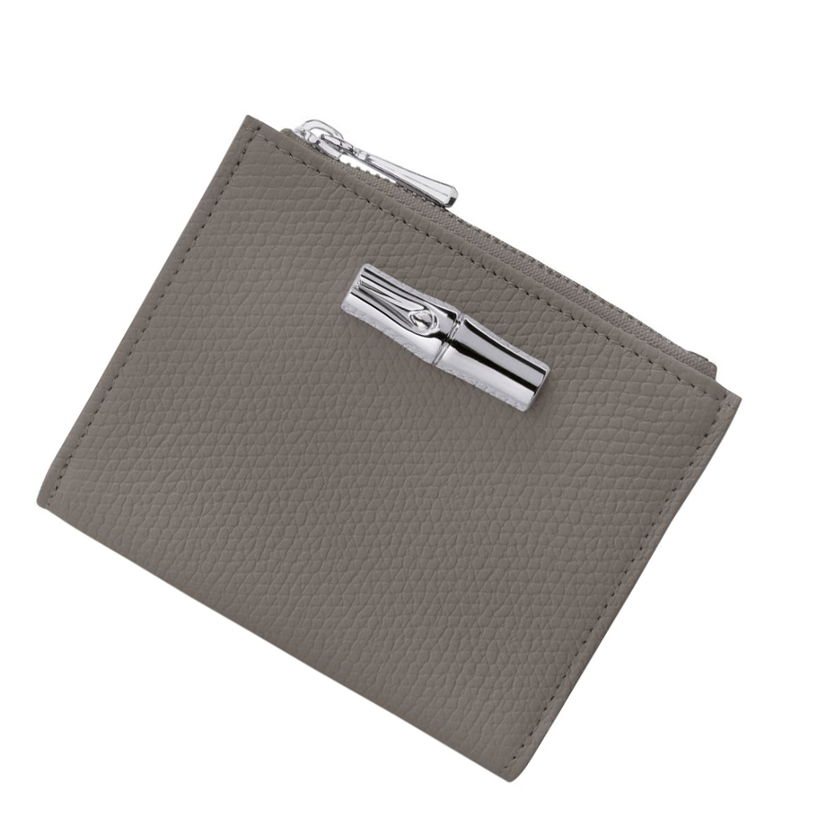Longchamp Roseau Portefeuille Dames Grijs | NL-IR15349