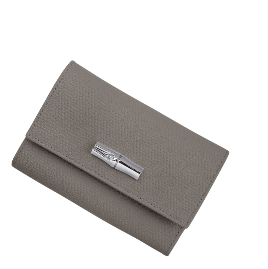 Longchamp Roseau Portefeuille Dames Grijs | NL-QF65719