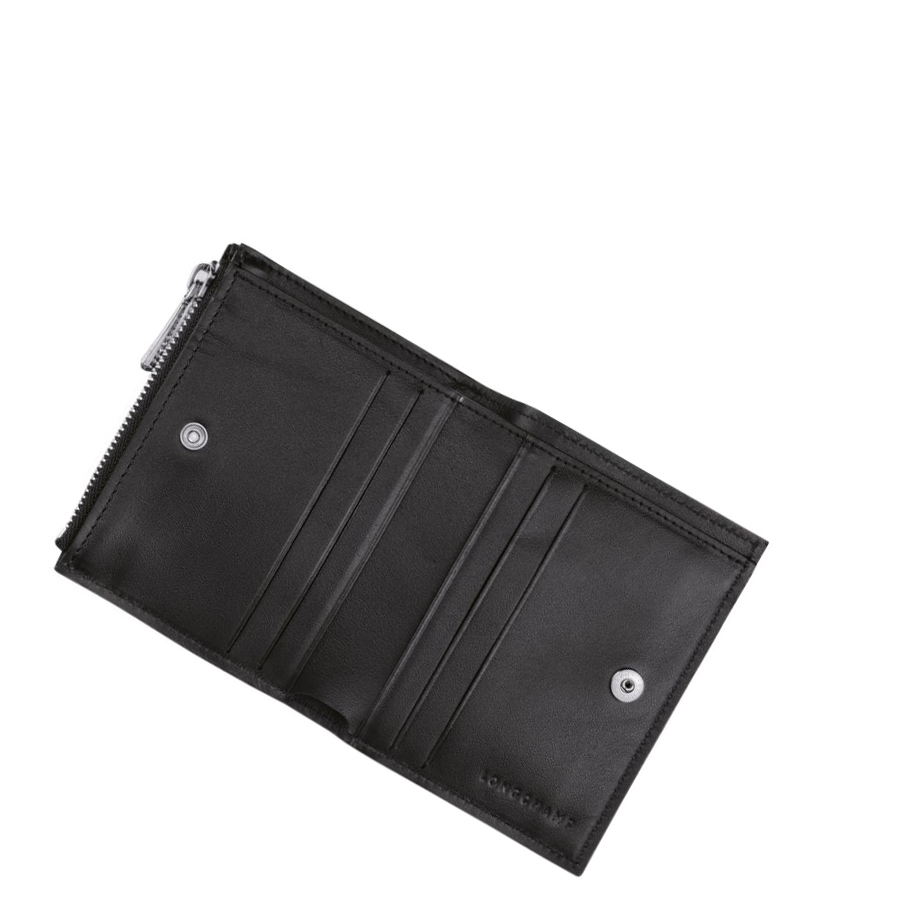Longchamp Roseau Portefeuille Dames Zwart | NL-OV94712