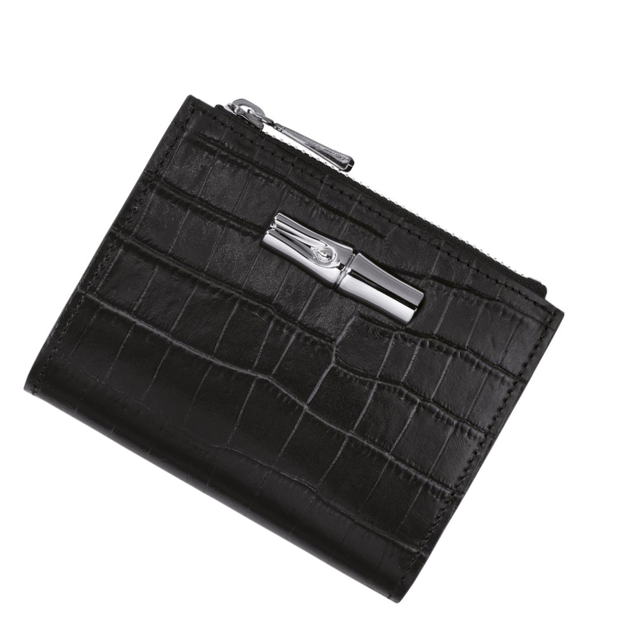 Longchamp Roseau Portefeuille Dames Zwart | NL-OV94712