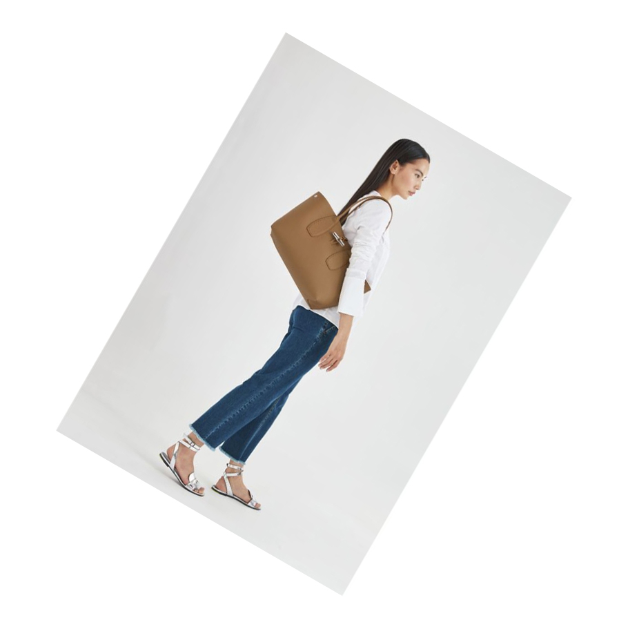 Longchamp Roseau Schoudertassen Dames Beige | NL-XZ15836