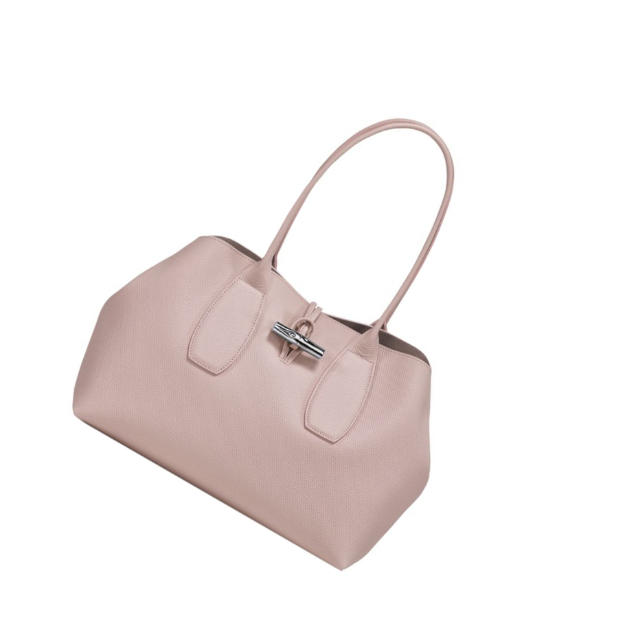 Longchamp Roseau Schoudertassen Dames Lichtroze | NL-MY42961