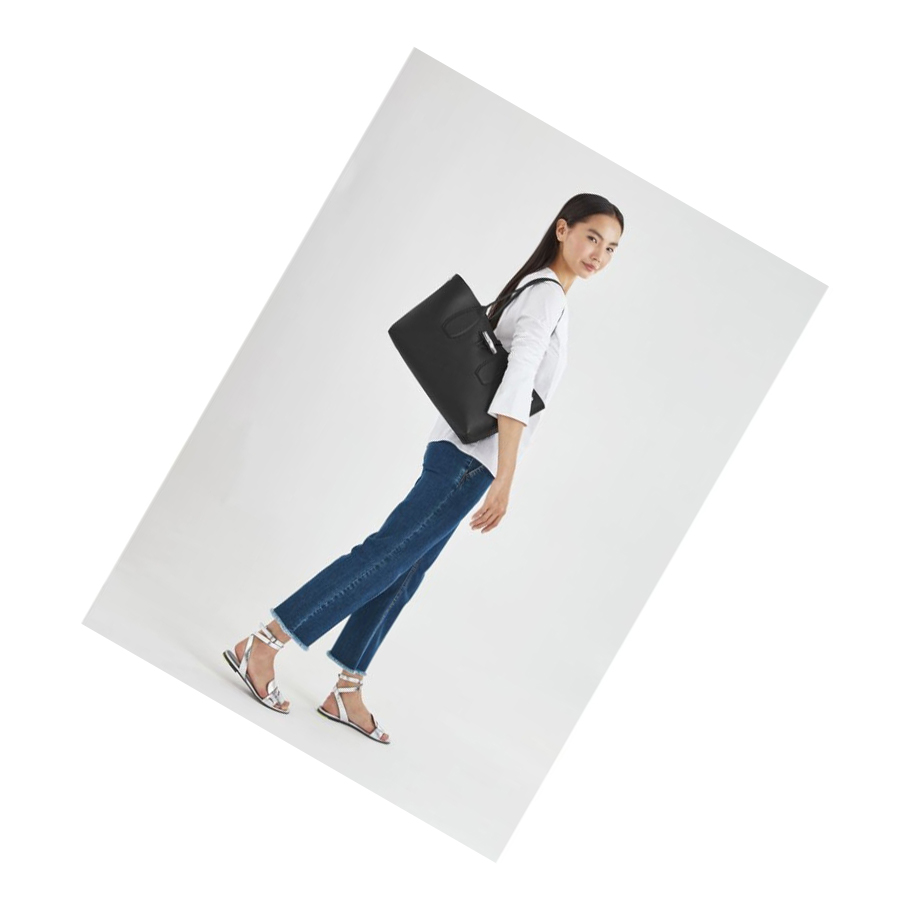 Longchamp Roseau Schoudertassen Dames Zwart | NL-WR26490