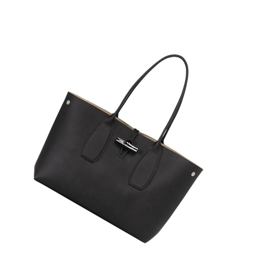 Longchamp Roseau Schoudertassen Dames Zwart | NL-WR26490