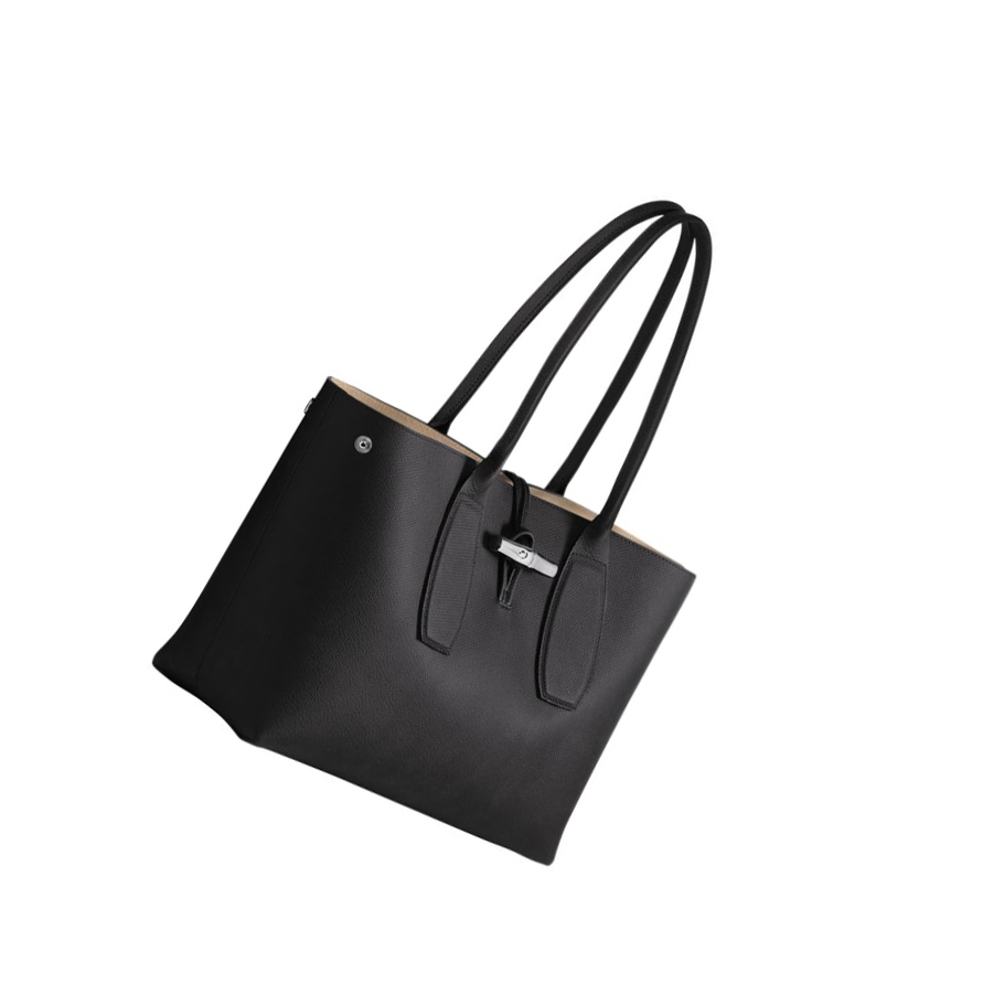 Longchamp Roseau Schoudertassen Dames Zwart | NL-WR26490