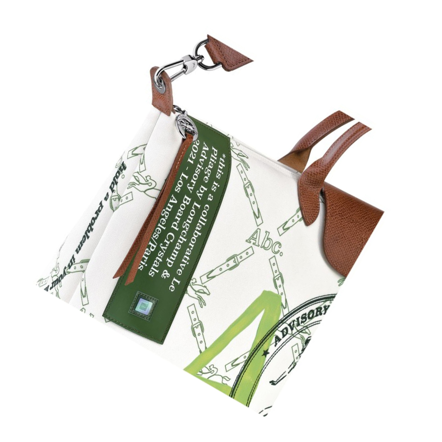 Longchamp X Abc Highart For Hs Reistas Dames Wit Groen | NL-OL62185